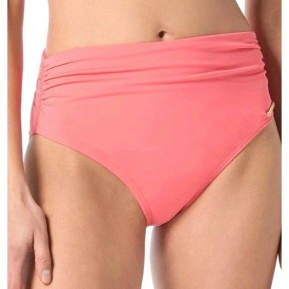 Vince Camuto Pop Coral Convertible High Waist Bikini Bottom S NWT - Picture 1 of 2
